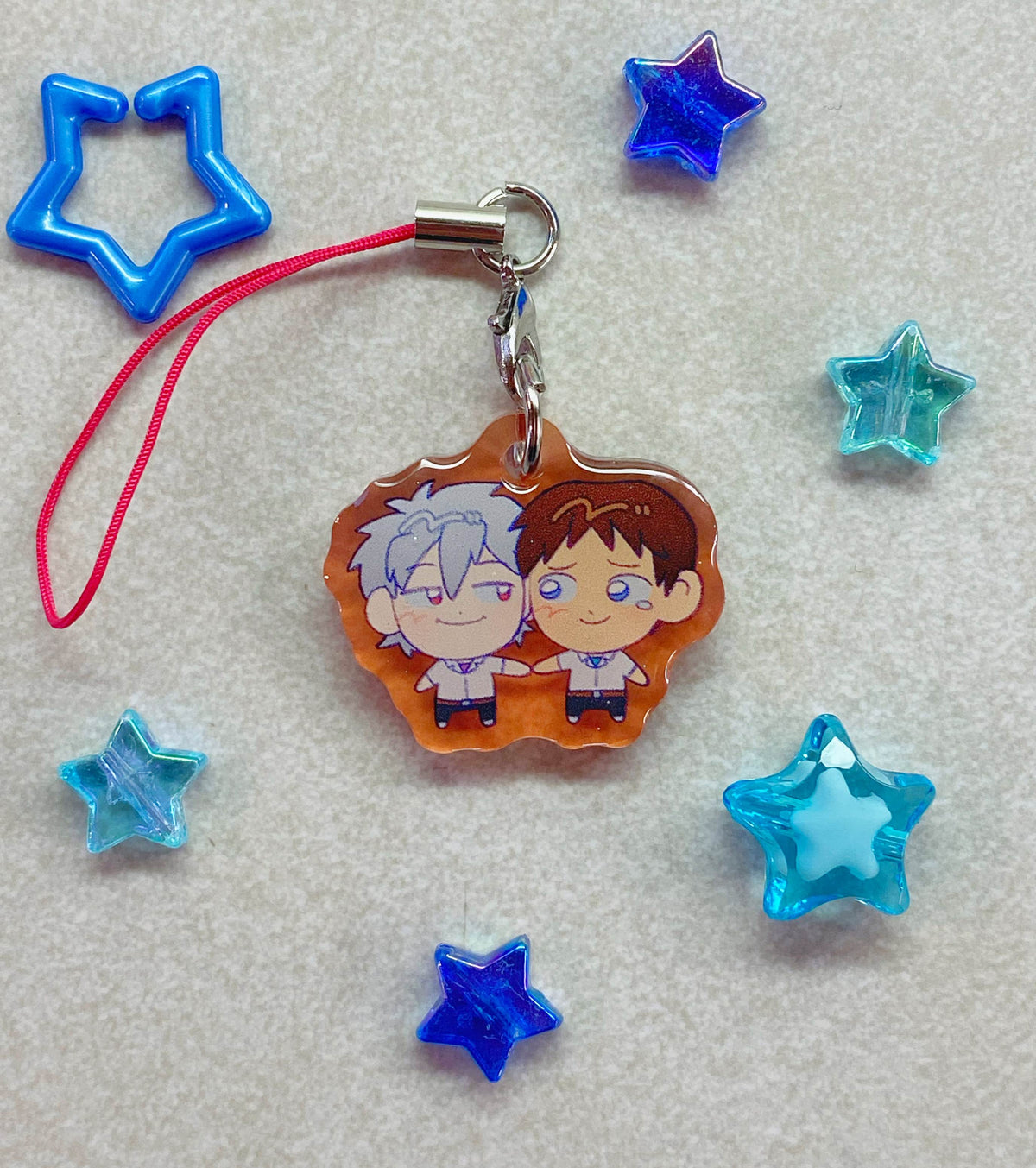 3cm Kawoshin NGE Glitter Epoxy Coated Phone Charm