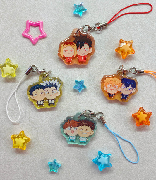 3CM Haikyuu Glitter Epoxy Phone Charms