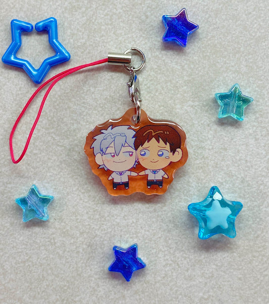 3cm Kawoshin NGE Glitter Epoxy Coated Phone Charm
