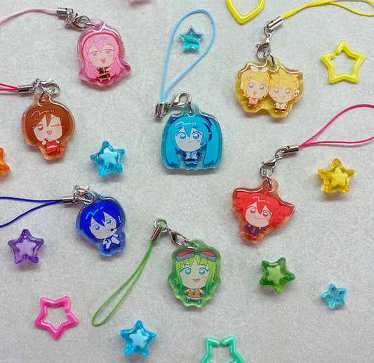 3cm Vocaloid Glitter Epoxy Phone Charms